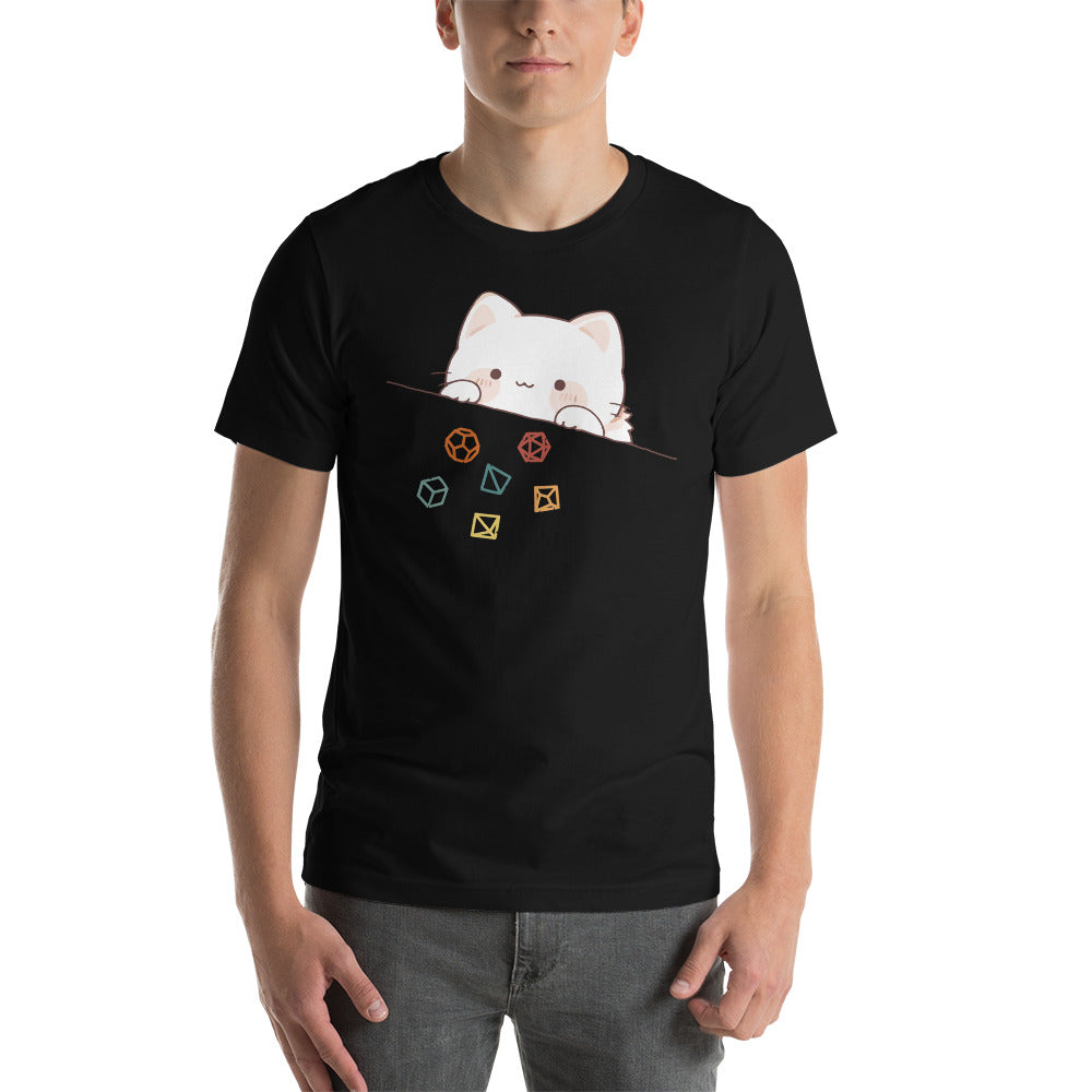 Cute Kawaii Cat Throwing Role Playing Game Dice Unisex T-shirt