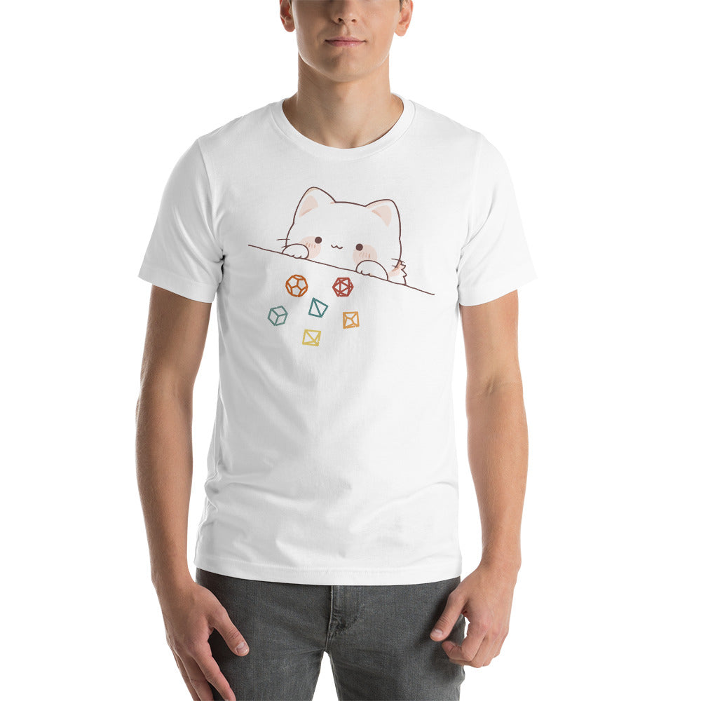 Cute Kawaii Cat Throwing Role Playing Game Dice Unisex T-shirt