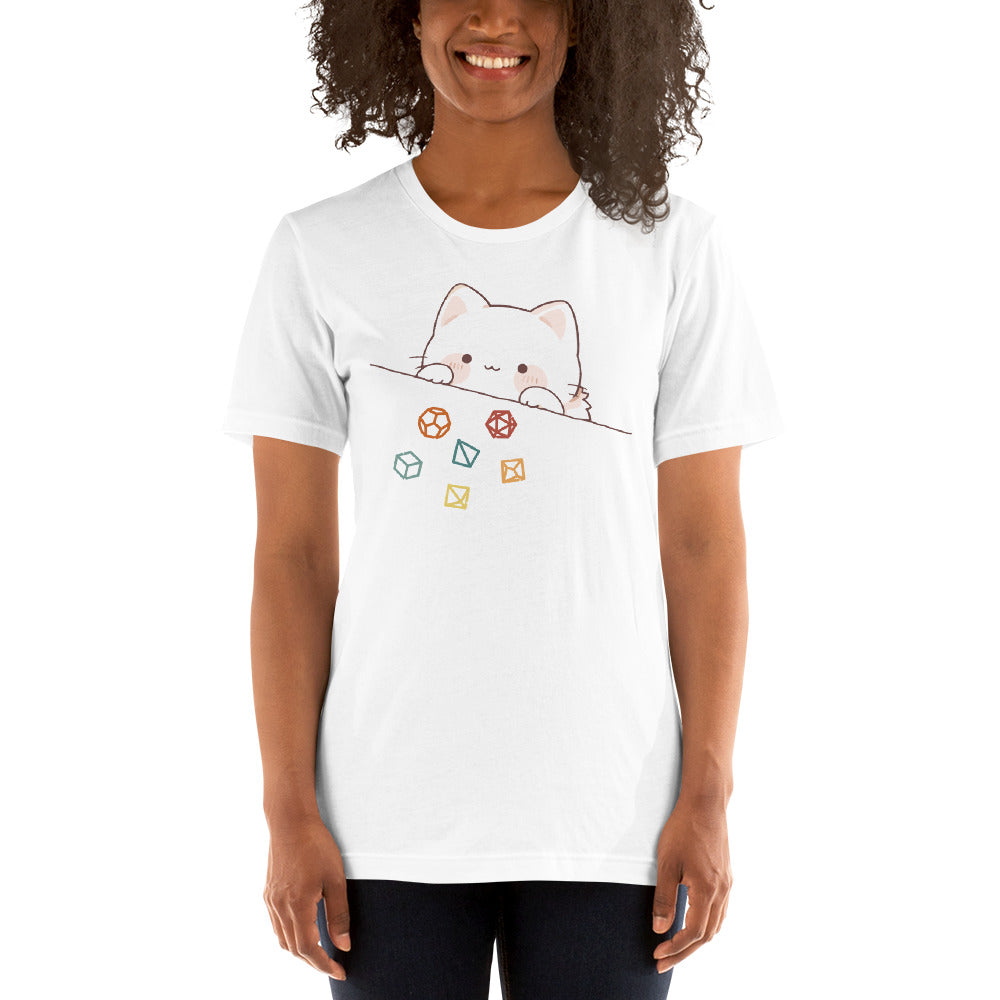 Cute Kawaii Cat Throwing Role Playing Game Dice Unisex T-shirt