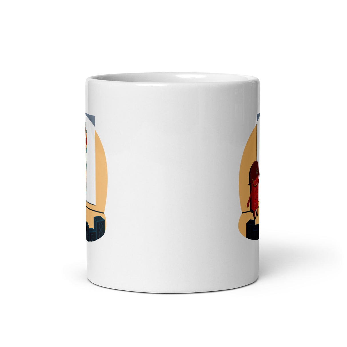 Building Bricks Studying Foot Funny - Double Sided Mug