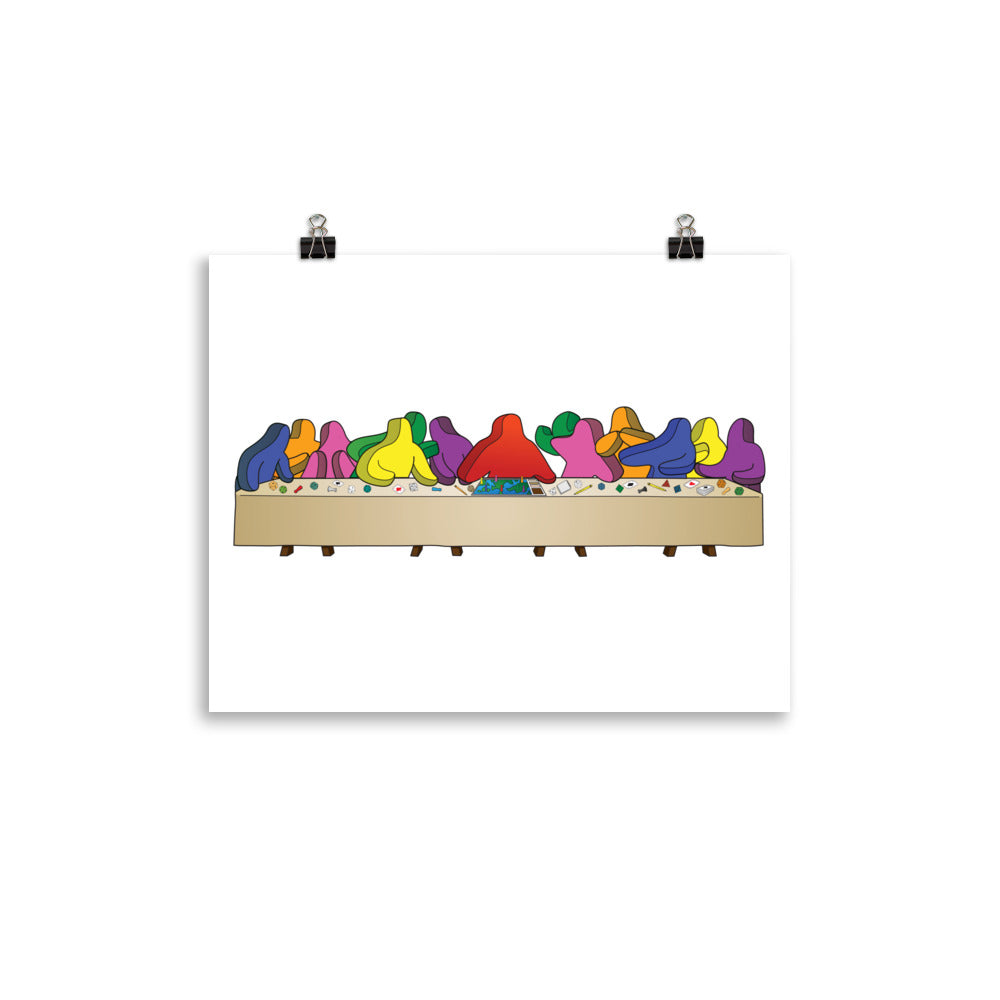 Last Supper with Board Game Meeples Poster