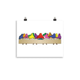 Last Supper with Board Game Meeples Poster