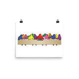 Last Supper with Board Game Meeples Poster