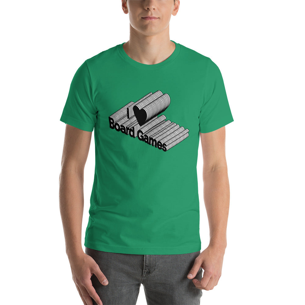 I Love Board Games 3D Typography Unisex T-Shirt