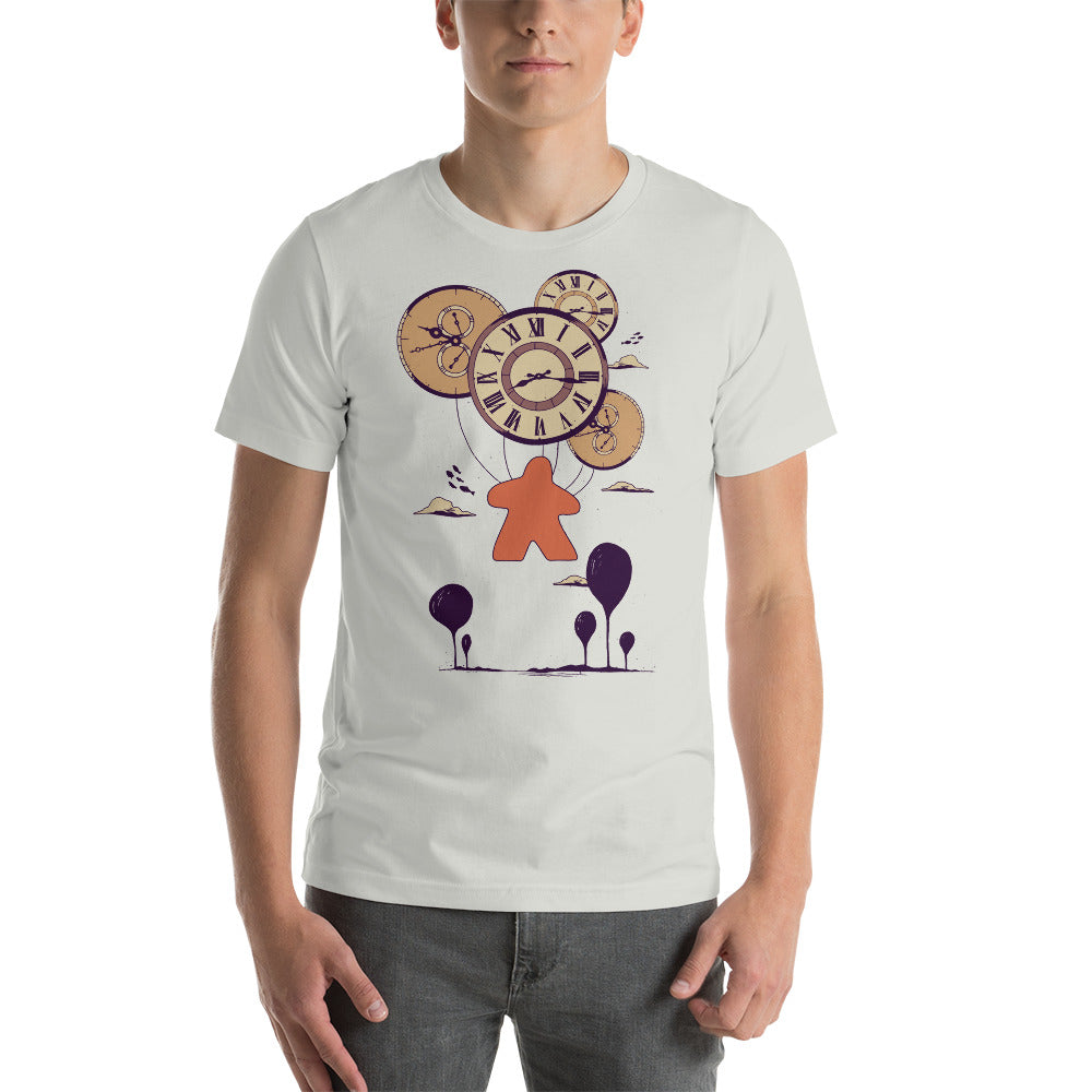 Board Game Meeple with Balloon Clocks Abstract Unisex T-Shirt