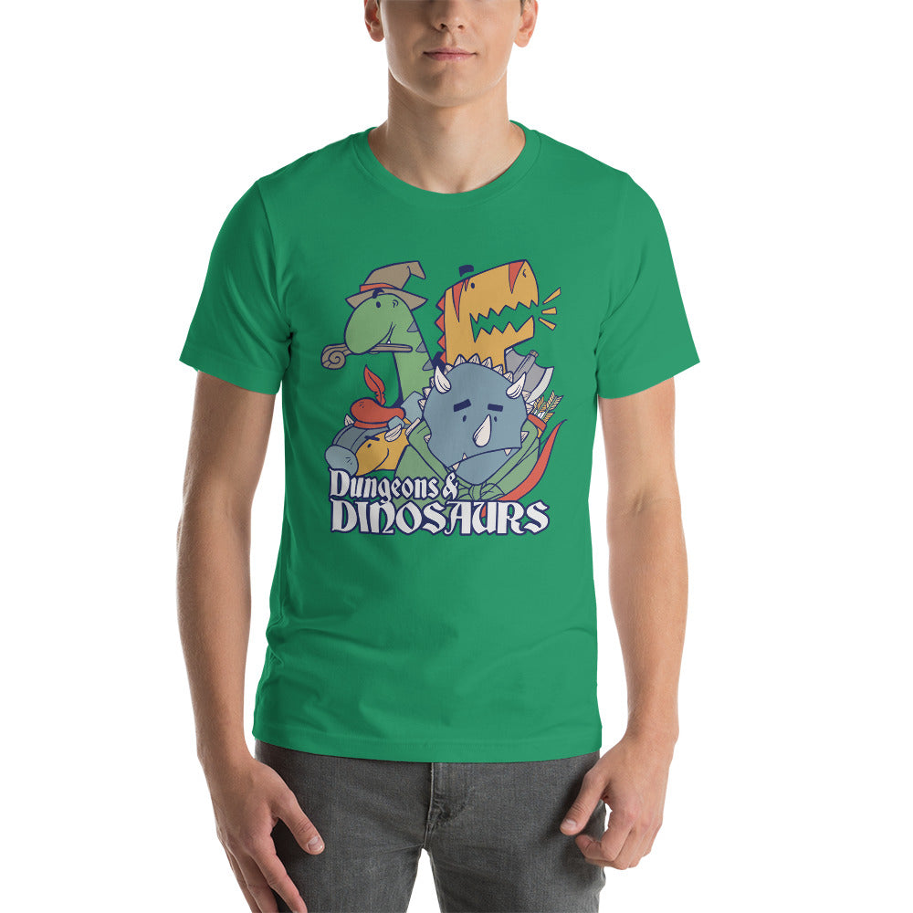 Dungeons & Dinosaurs Funny Role Playing Unisex T-Shirt