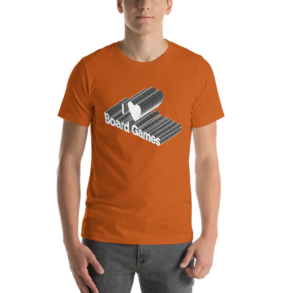 I Love Board Games 3D Typography Unisex T-Shirt