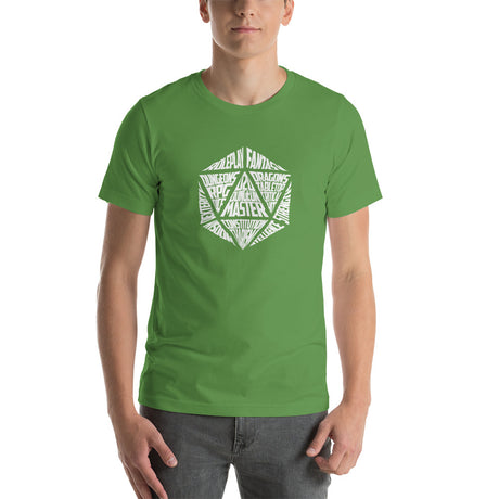 Dungeons and Dragons Role Playing Game D20 Dice Typography Unisex T-Shirt