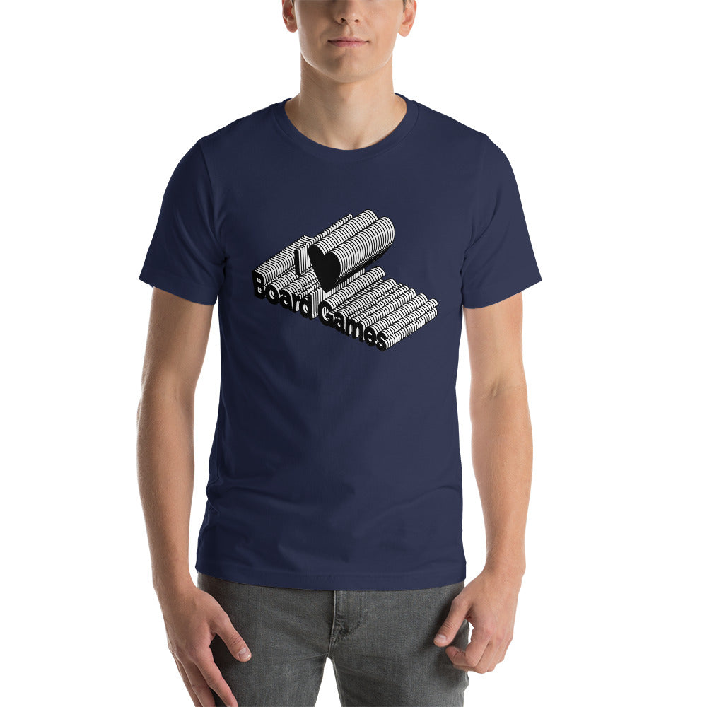 I Love Board Games 3D Typography Unisex T-Shirt