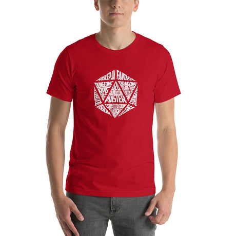 Dungeons and Dragons Role Playing Game D20 Dice Typography Unisex T-Shirt