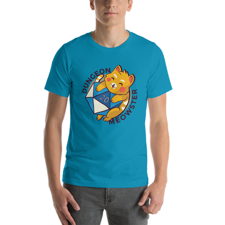 Dungeon Meowster Cat Hugging D20 Dice Funny Cute Unisex T-Shirt