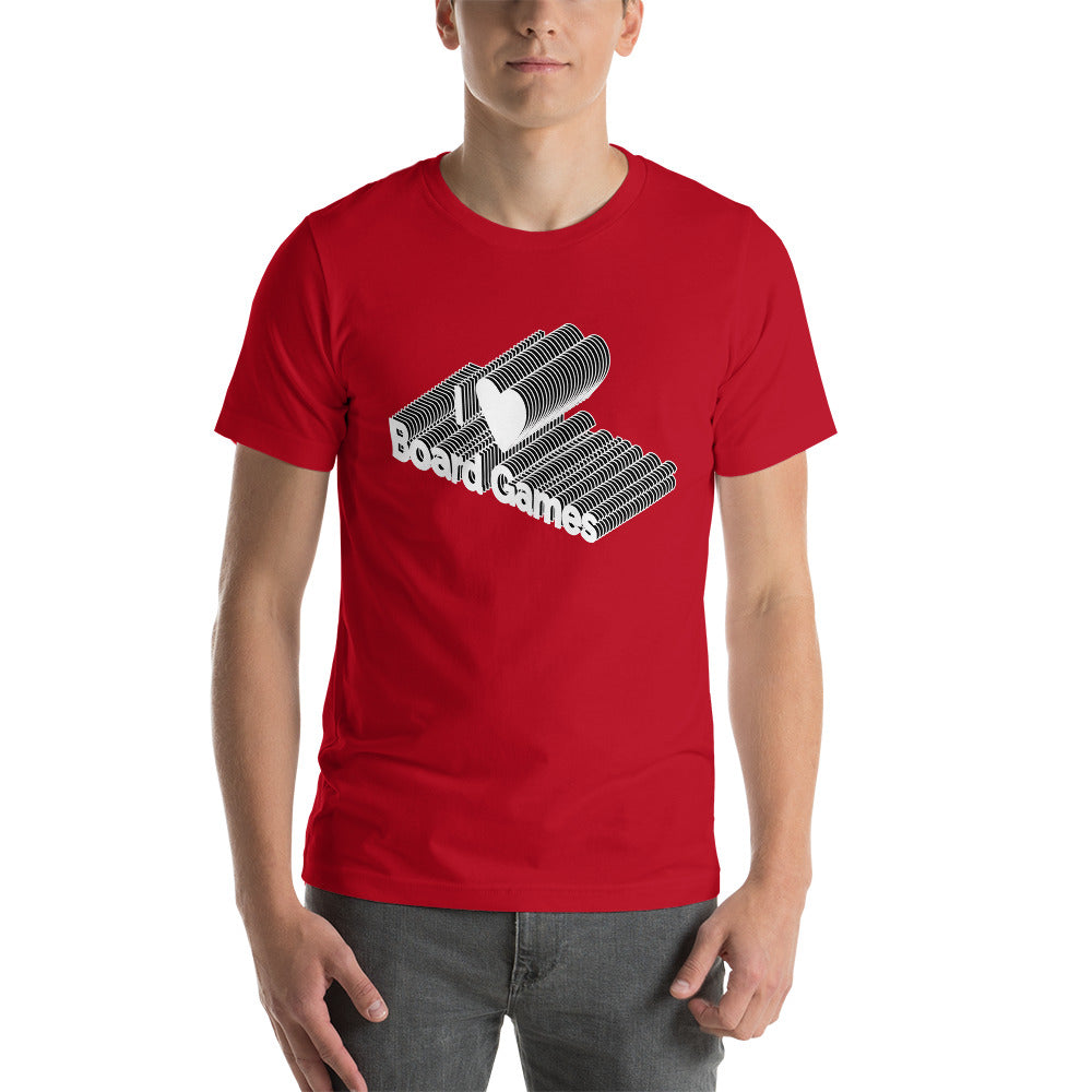 I Love Board Games 3D Typography Unisex T-Shirt