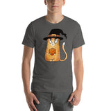 Grumpy Cat with Hat Holding a D20 D&D Dice Unisex T-Shirt