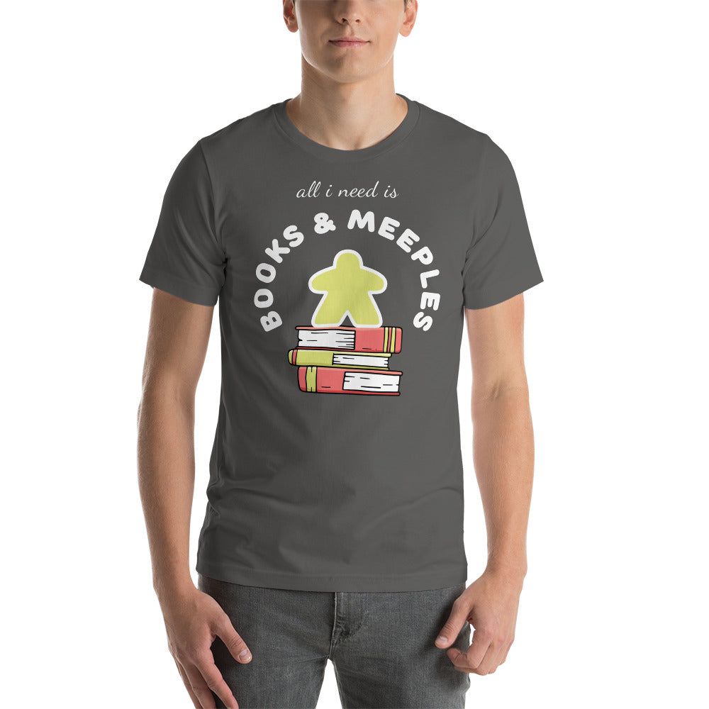 All I Need is Books & Meeples Unisex Board Game T-Shirt