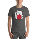 Cute White Cat Holding a D20 D&D Dice Unisex T-Shirt