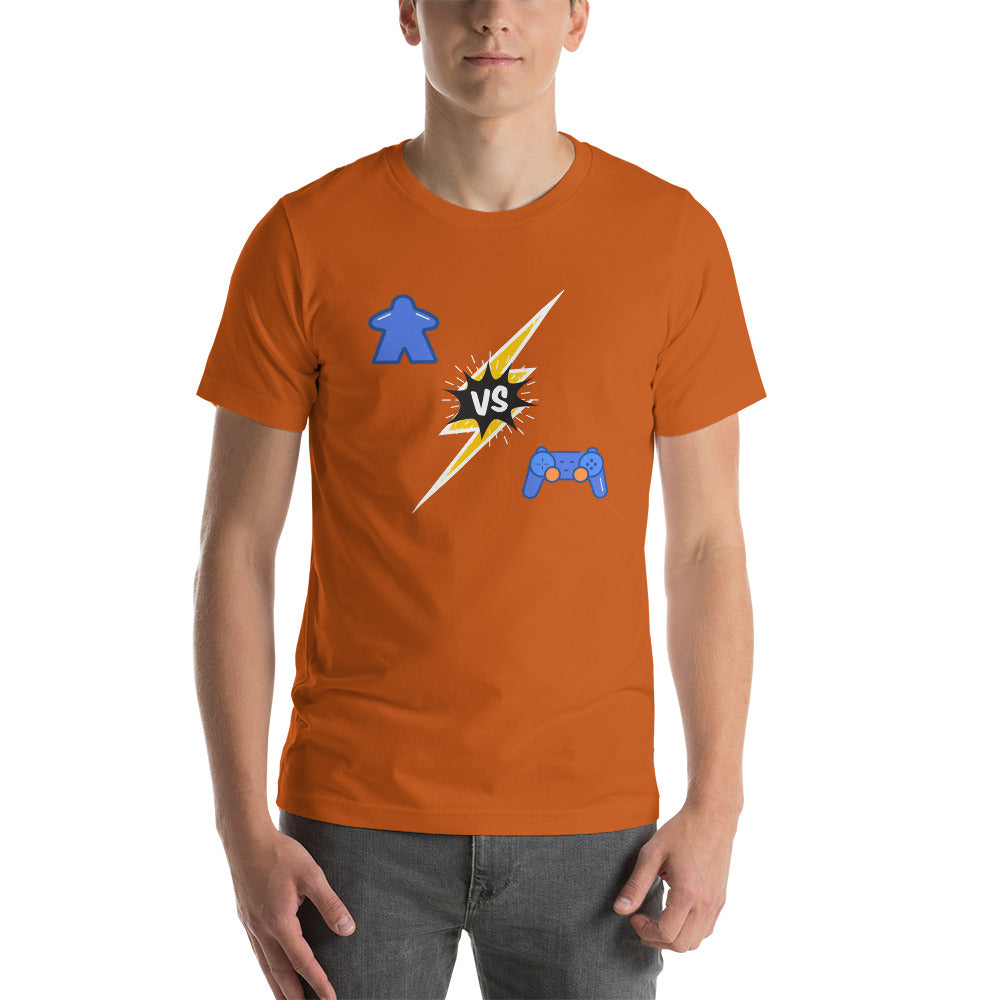 Board Game vs Video Game - Meeple vs Gamepad Unisex T-Shirt