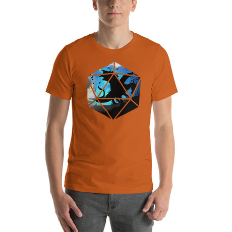 Dragon Silhouette in D20 D&D Dice Unisex T-Shirt