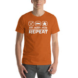 Eat Sleep Play Repeat Board Game Meeple Unisex T-Shirt