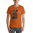 Wizard with a Wand Shaping a Meeple in the Air Unisex T-Shirt