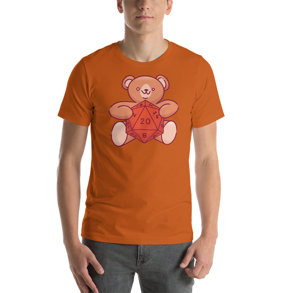 Cute Teddy Bear Holding a D20 D&D / DND Role Playing Dice Unisex T-Shirt