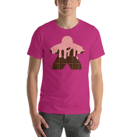 Chocolate Bar Board Game Meeple with Pink Drool Unisex T-Shirt