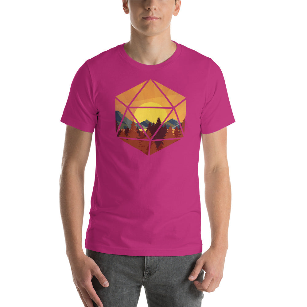 Forest Sunset in D20 D&D Dice Unisex T-Shirt