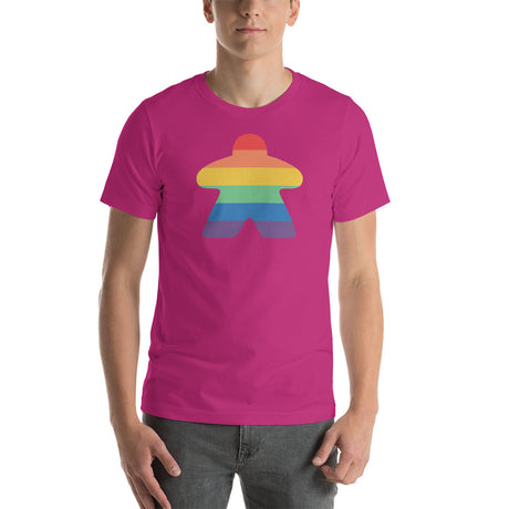 Rainbow Meeple Unisex Board Game T-Shirt