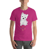 White Cute Puppy Rolling D&D Role Playing Game Dice Unisex T-Shirt