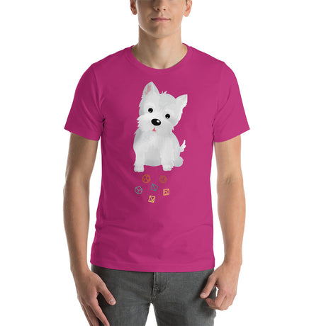 White Cute Puppy Rolling D&D Role Playing Game Dice Unisex T-Shirt