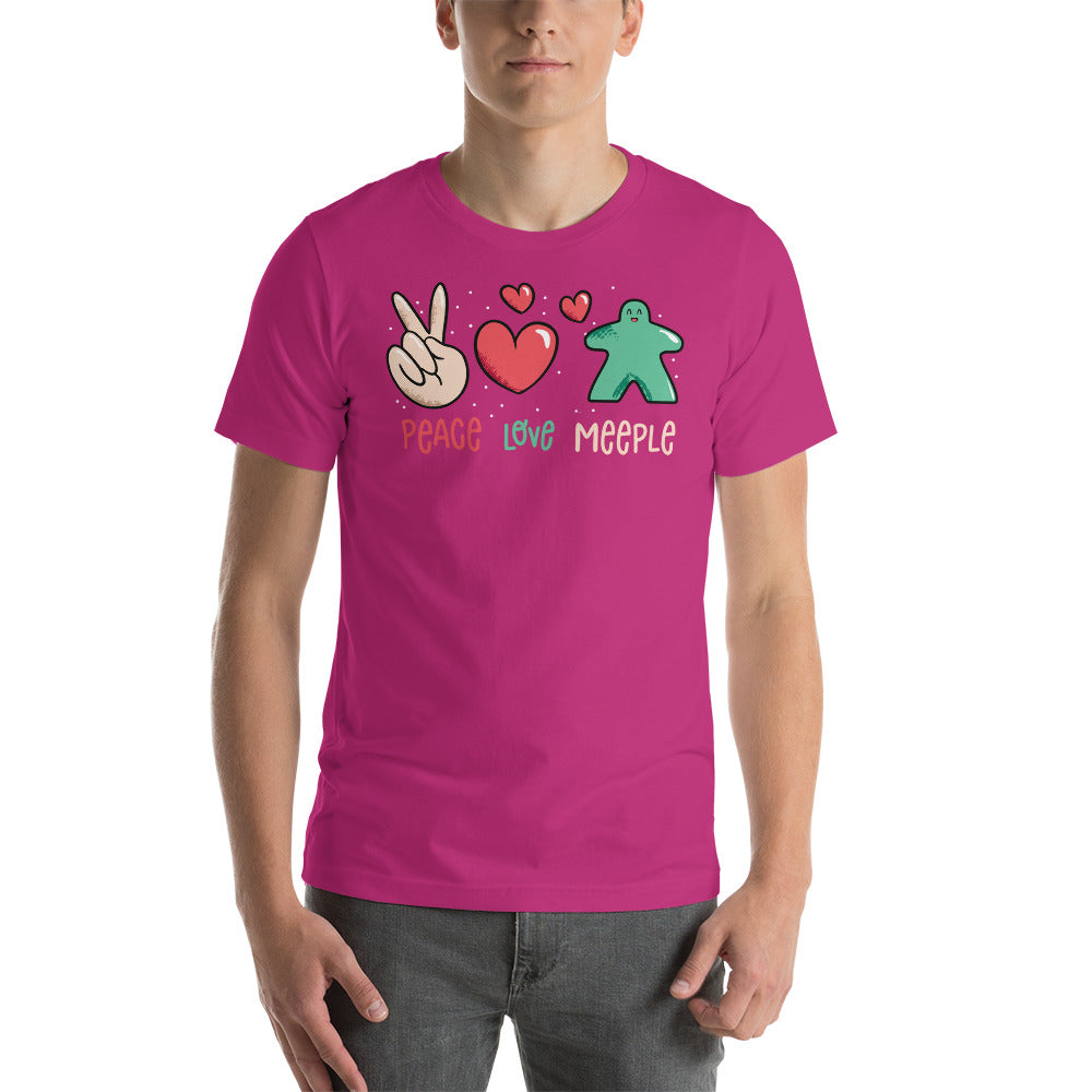 Peace Love Meeple Unisex Board Game T-Shirt