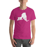 Board Game Meeple Heart Line in New York Map Silhouette Unisex T-Shirt