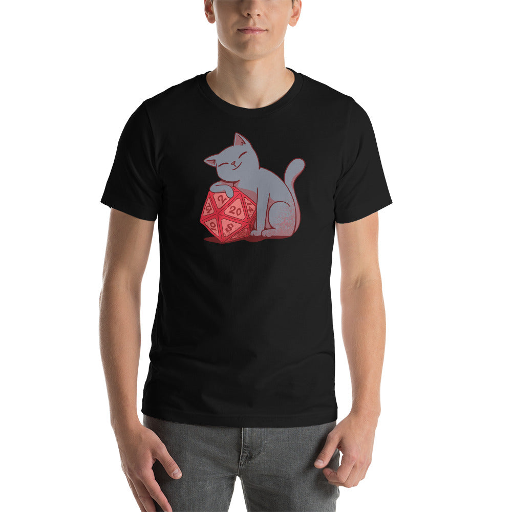 Cute Cat with D20 Dice Unisex T-Shirt