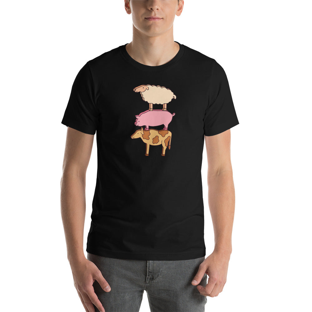 Stacked Farm Animal Meeples - Unisex Board Game T-Shirt