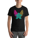 Grunge Board Game Meeple with Wings Unisex T-Shirt