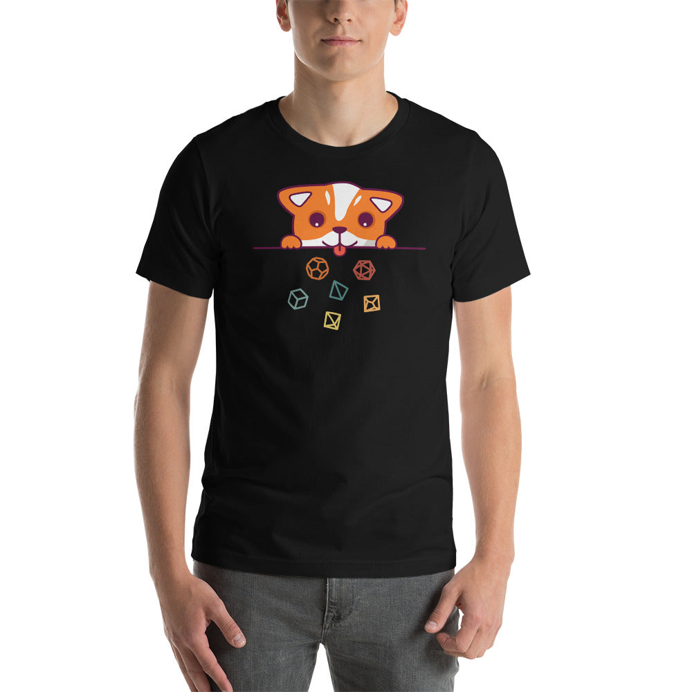 Cute Cat Rolling D&D Roleplaying Dice Unisex T-Shirt