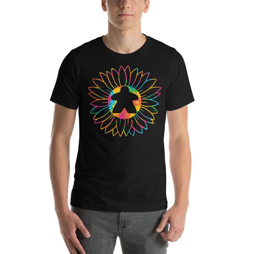 Board Game Meeple in Colorful Sunflower Unisex T-Shirt