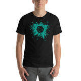 Green Ink Splash with D20 D&D Role Playing Game Dice Unisex T-Shirt