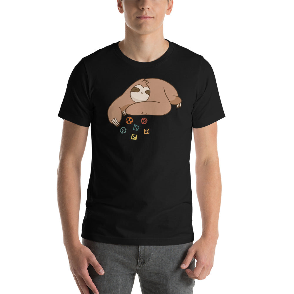 Cute Sloth Rolling D&D Role Playing Dice Unisex T-Shirt