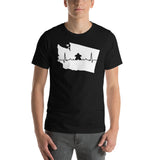 Board Game Meeple Heart Line in Washington Map Silhouette Unisex T-Shirt