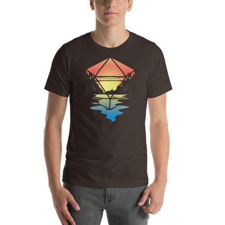 D20 Dice - Sunset Over a Bridge Unisex T-Shirt