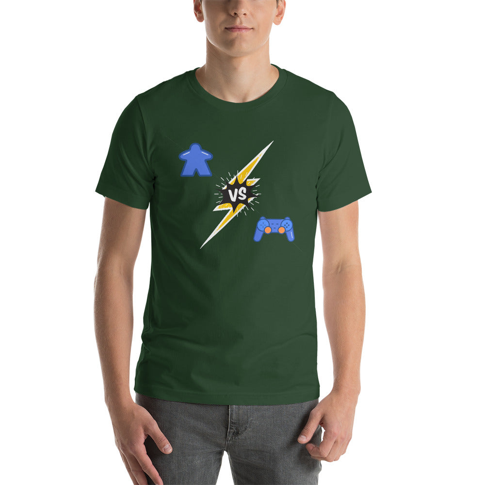 Board Game vs Video Game - Meeple vs Gamepad Unisex T-Shirt