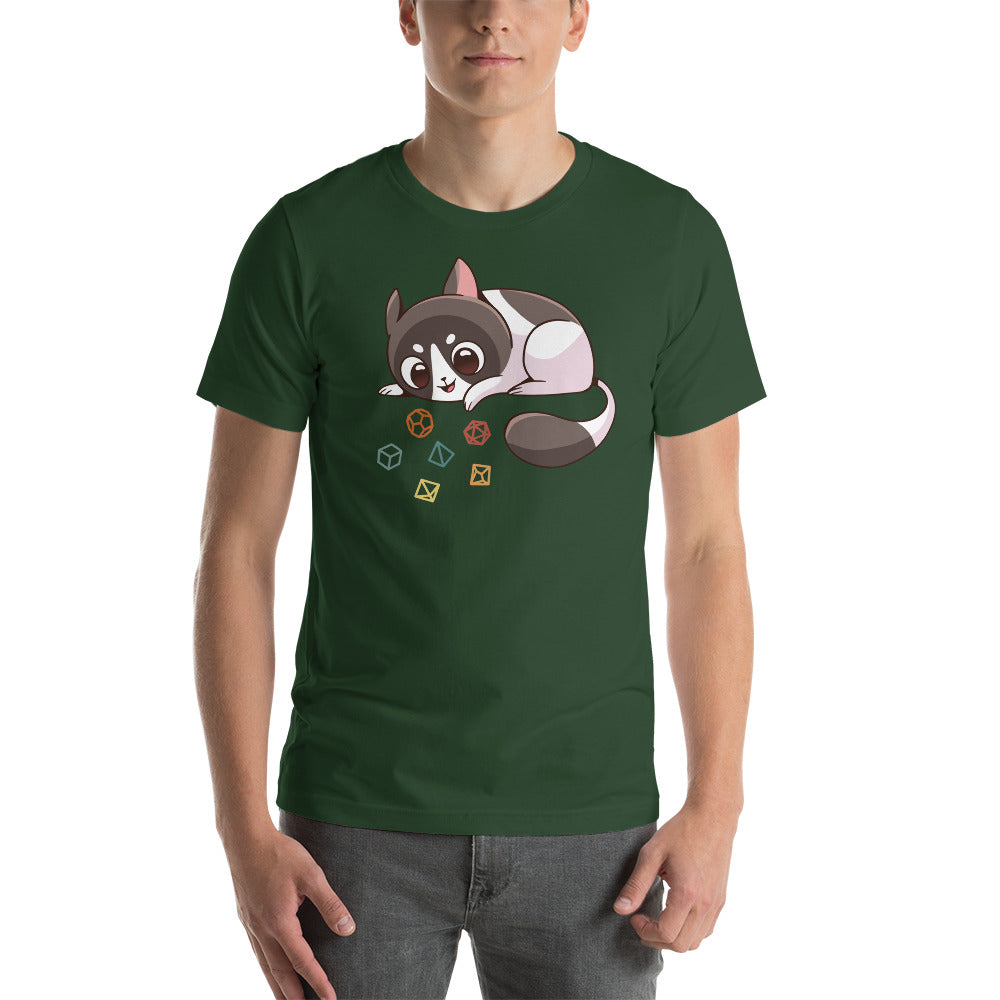 Cute Cat Rolling D&D Role Playing Dice Unisex T-Shirt