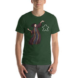 Wizard with a Wand Shaping a Meeple in the Air Unisex T-Shirt