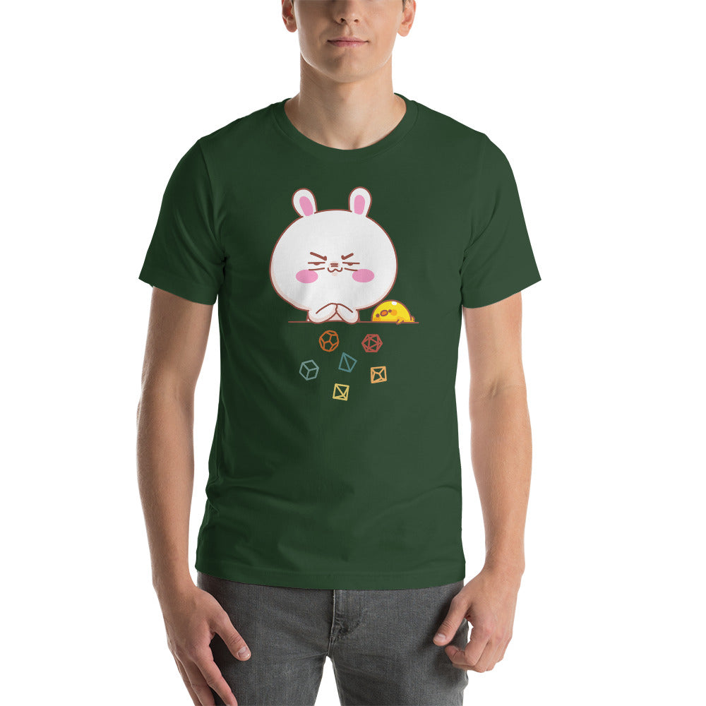 Cute Rabbit and Duck Rolling D20 D&D Role Playing Game Dice Unisex T-Shirt