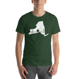 Board Game Meeple Heart Line in New York Map Silhouette Unisex T-Shirt