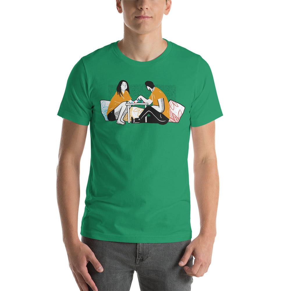 Couple Playing a Board Game Unisex T-Shirt