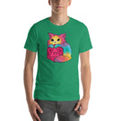 Cute Rainbow Cat Holding a D20 D&D Dice Unisex T-Shirt