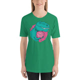 T-Rex Dinosaur Holding D20 D&D / DND Role Playing Game Dice Unisex T-Shirt