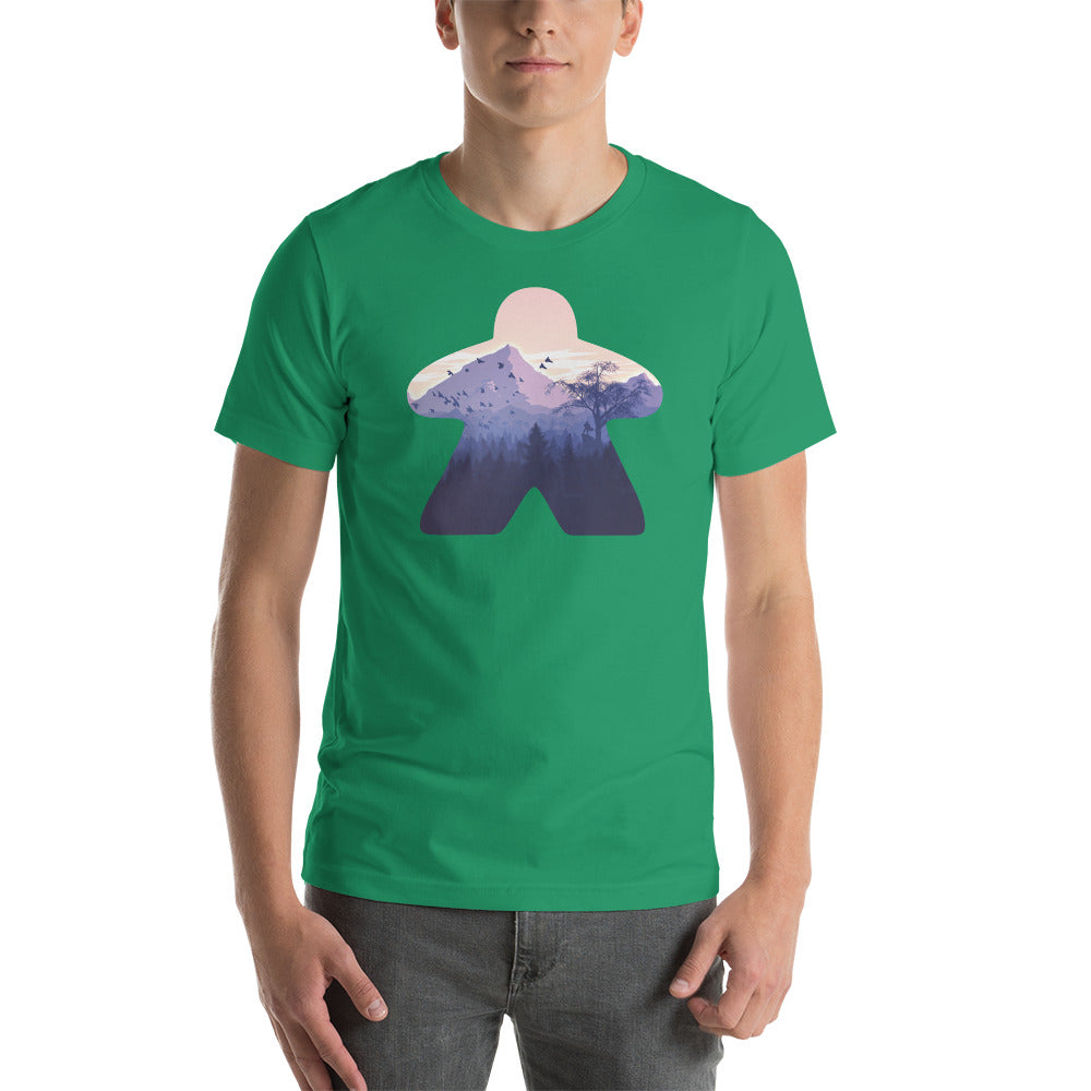 Mountain and Adventurer On a Board Game Meeple Unisex T-Shirt