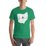 Board Game Meeple Heart Line in Ohio Map Silhouette Unisex T-Shirt